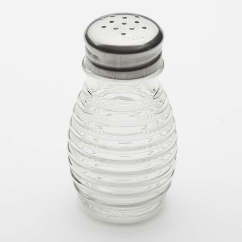 American MetalCraft SHAKER SALT & PEPPER BEEHIVE SS TOP GLASS 2 OZ