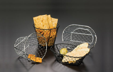 American MetalCraft BASKET CHICKEN WIRE OVAL BLACK 9.5X6.5X2.5