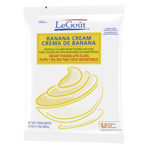 LeGout Banana Cream Instant Pudding and Pie Filling, 24 ounce -- 12 per case