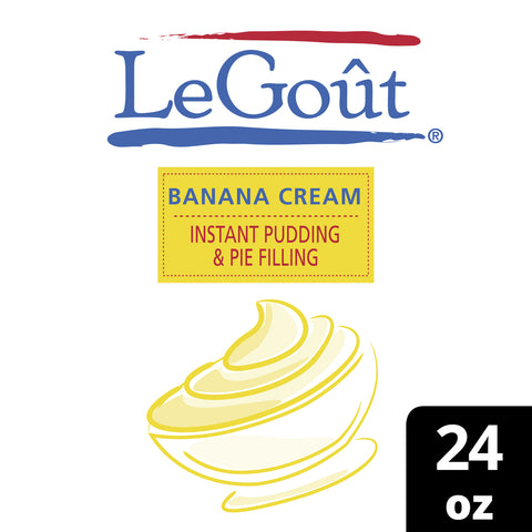 LeGout Banana Cream Instant Pudding and Pie Filling, 24 ounce -- 12 per case