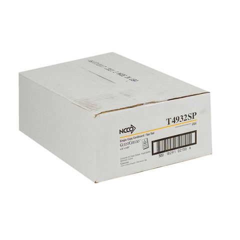 National Checking Company Guest Check Board - 1 Part Tan, 15 Line, 4.20 x 9 inch -- 2000 per case.