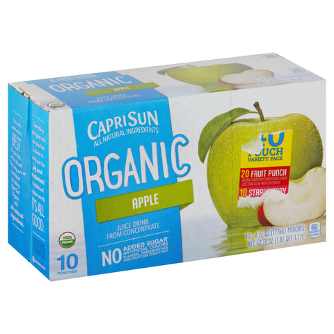 Capri Sun Organic Apple Ready-to-Drink Soft Drink, 6 Fluid Ounce -- 40 per case