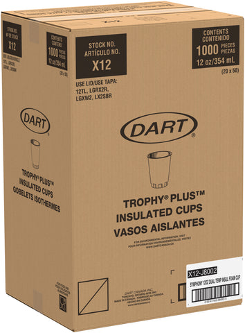 Solo White EPS Round Insulated Hot/Cold Cup, 12 Ounce Capacity -- 1000 per case