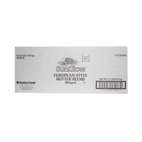 SunGlow European Style Whipped Butter Blend, 3.5 Pound -- 6 per case