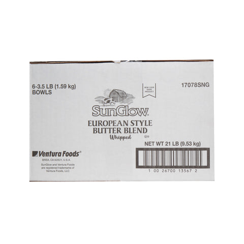 SunGlow European Style Whipped Butter Blend, 3.5 Pound -- 6 per case