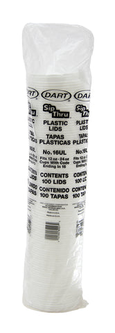 Lid White Sip Thru F/ Foam Cups & Container 12-20 Oz