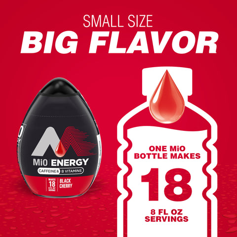 MiO Black Cherry Energy Liquid Water Enhancer, 1.62 Ounce -- 36 per case