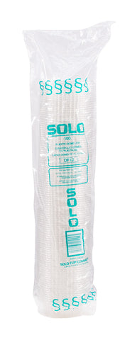 Solo Clear PET Flat Top Dome Lid for Container -- 1000 per case