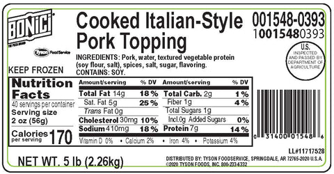 Pork Topping Italian Style Large Chunk 1548-0393