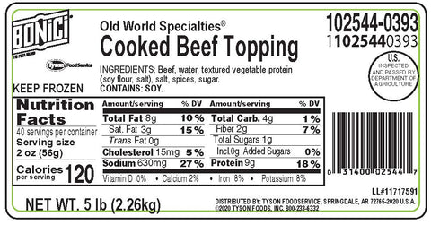 Pizzano® BEEF CRUMBLES OLD WORLD SPECIALTIES® FC 11025440393