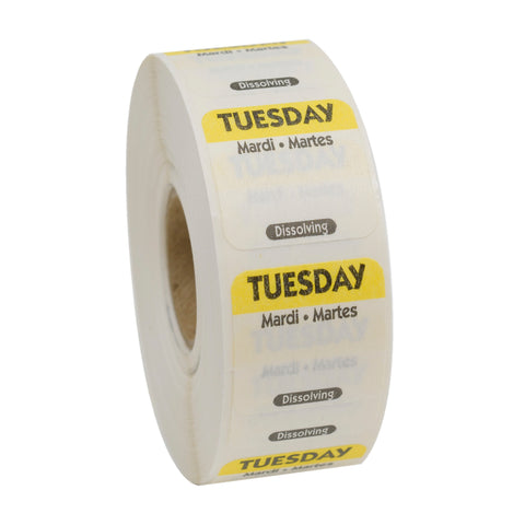 Label Dissolve-a-way Yellow Tuesday 1x1