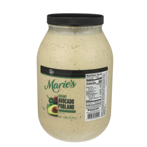 Maries Creamy Avocado Poblano Dressing, 1 Gallon -- 2 per case