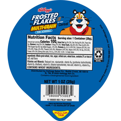 Kelloggs Frosted Flakes Reduced Sugar Multi Grain Cereal, 1 Ounce -- 96 per case.