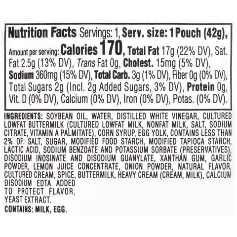 Heinz® DRESSING RANCH SINGLE SERVE PACKET 750500/78000834