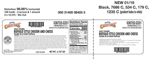 State Fair® CRISPITO® BUFFALO STYLE CHICKEN & CHEESE FILLING IN A FLOUR TORTILLA FC 10367032231