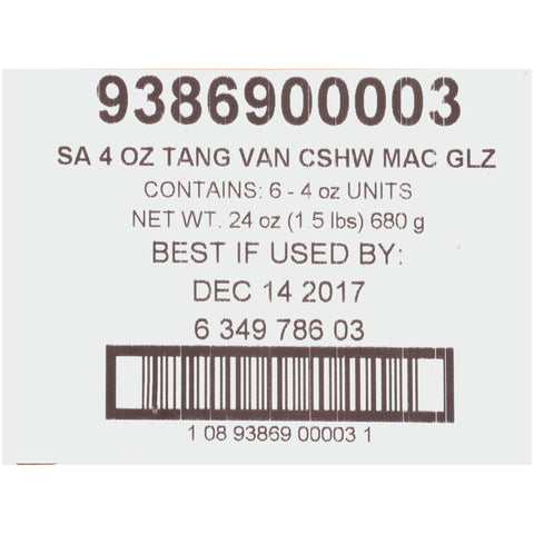 Sahale Tangerine Vanilla Cashew and Macadamia Nuts Glazed Mix, 4 Ounce -- 6 per case.