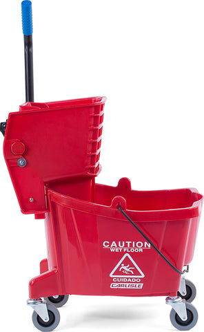 Mop Bucket W/ Side-press Wringer Red 26 Quart