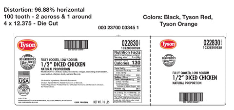Chicken Meat Diced 100% All Natural Low Sodium Natural Proportion 60/40 White/dark Meat Fc 1/2