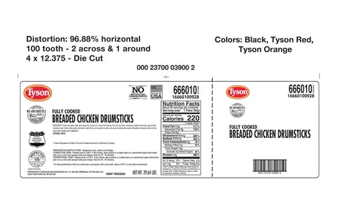 Chicken Drumstick Proportion® Breaded Traditional Whole Grain Fc 92 Pieces 666010-0928