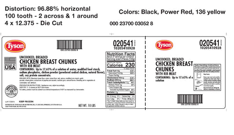 Tyson® CHICKEN CHUNK BREAST BREADED 10205410928