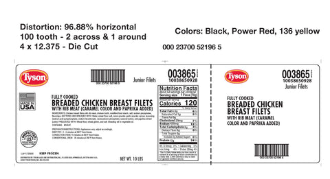 Tyson Fully Cooked Country Fried Junior Breast Fillets, 5 Pound -- 2 per case
