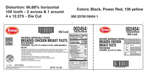 Chicken Breast Fillet Mild Crumb Breaded 4 Oz 2454-0928