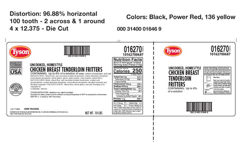 Tyson® CHICKEN TENDERLOIN BREADED 2 OZ AVG 10162700687