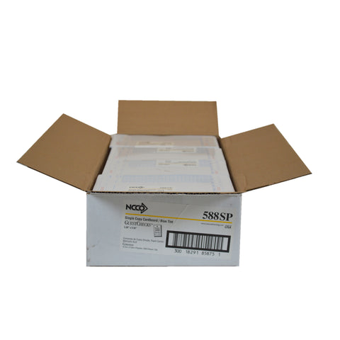 National Checking Company Guest Check Board - 1 Part Blue, 22 Line, 5 x 8.5 inch -- 2000 per case.