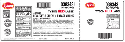 Chicken Wing Boneless Premium Breaded Homestyle 38343-0928