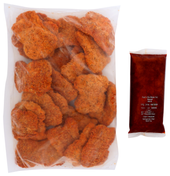 Tyson® CHICKEN THIGH FILLET BREADED NASHVILLE HOT FC WITH 2/12 OZ BAGS OF SAUCE 42/3.75 OZ 10366070928