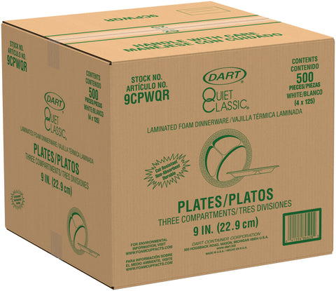 Plate Foam Laminated White 3-compartment 9