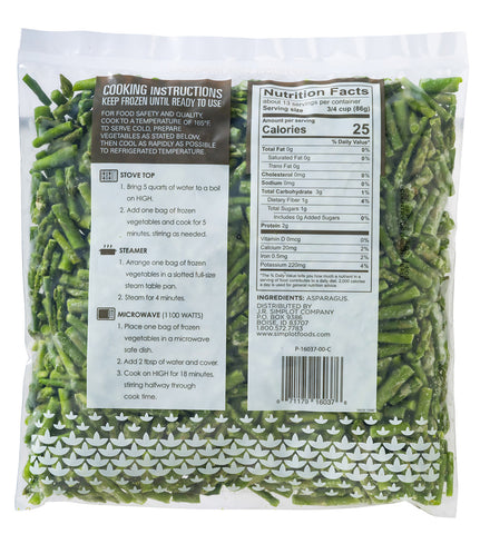 Simplot Cut and Tip Asparagus, 40 oz. package -- 6 packages per case.