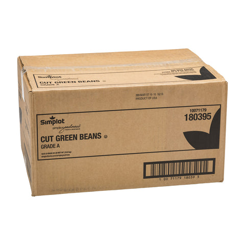 Simplot Regular Cut Green Beans - 32 oz. package, 12 packages per case