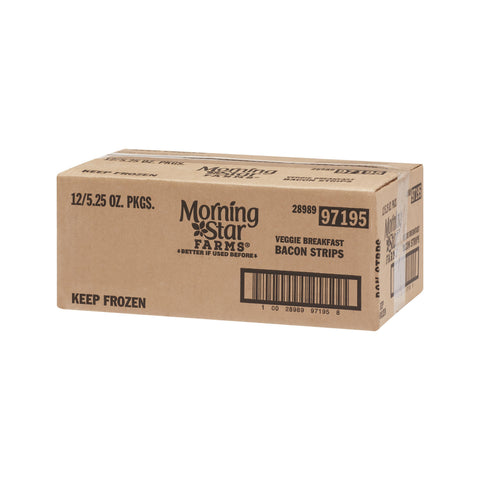 Kelloggs Morningstar Breakfast Veggie Bacon Strip, 5.25 Ounce -- 12 per case.
