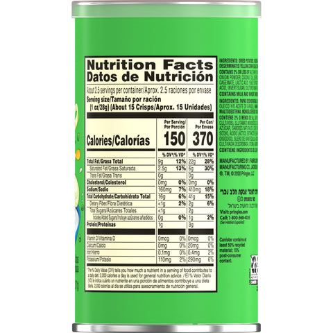 Pringles® CHIP POTATO SOUR CREAM & ONION GRAB & GO