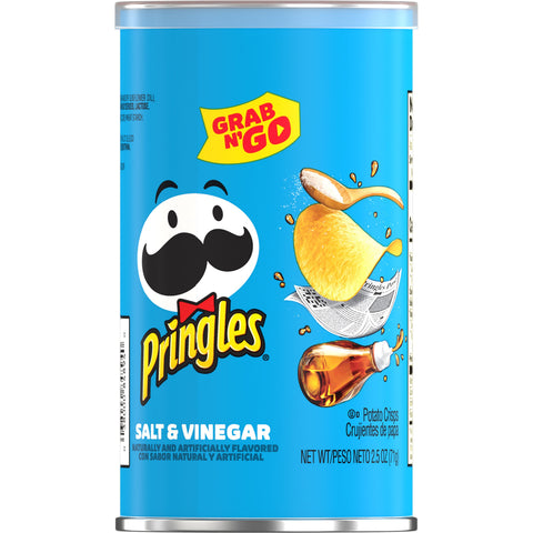 Pringles Grab and Go Salt and Vinegar Crisps, 2.5 Ounce -- 12 per case.
