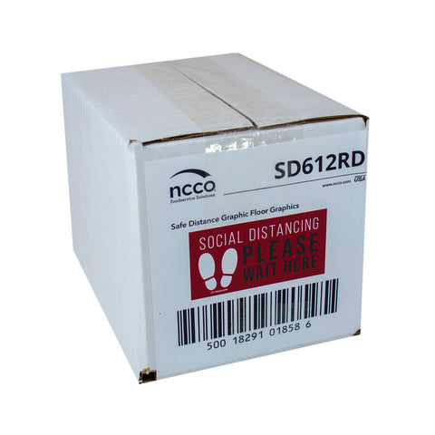 National Checking DECAL SAFE DISTANCE GRAPHIC RED 6X12