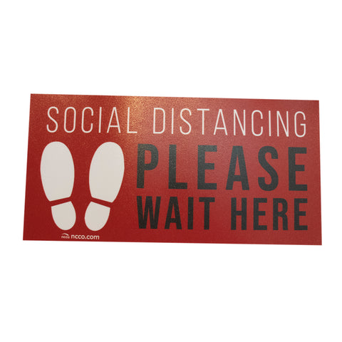 National Checking DECAL SAFE DISTANCE GRAPHIC RED 6X12