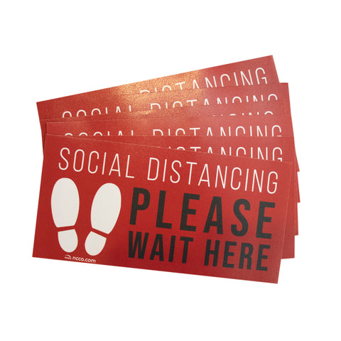 National Checking DECAL SAFE DISTANCE GRAPHIC RED 6X12