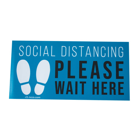 National Checking DECAL SAFE DISTANCE GRAPHIC BLUE 6X12