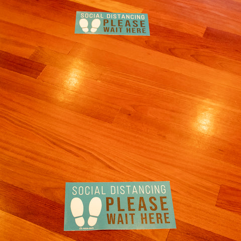 National Checking DECAL SAFE DISTANCE GRAPHIC BLUE 6X12