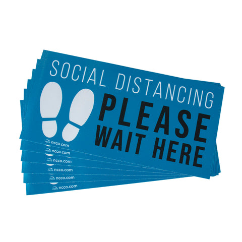 National Checking DECAL SAFE DISTANCE GRAPHIC BLUE 6X12