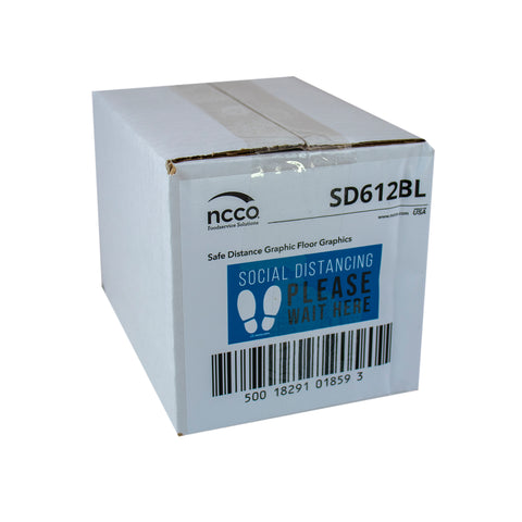 National Checking DECAL SAFE DISTANCE GRAPHIC BLUE 6X12