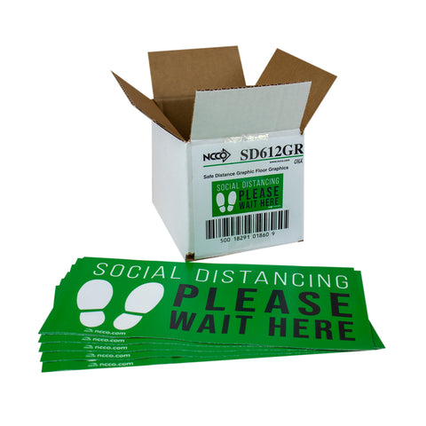 National Checking DECAL FLOOR GREEN SAFE DISTANCE GRAPHIC 6X12