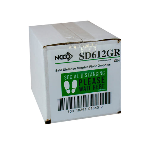 National Checking DECAL FLOOR GREEN SAFE DISTANCE GRAPHIC 6X12