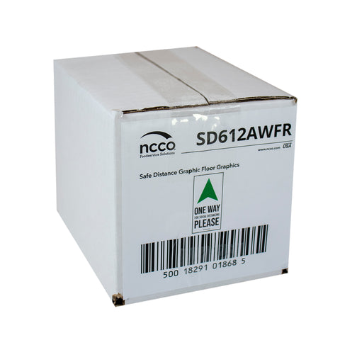 National Checking SIGN WHITE ARROW SAFE DISTANCE 6X12