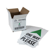 National Checking SIGN WHITE ARROW SAFE DISTANCE 6X12