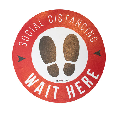 National Checking LABEL FLOOR SAFE DISTANCE RED