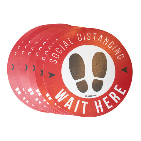 National Checking LABEL FLOOR SAFE DISTANCE RED