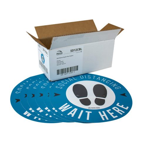 National Checking DECAL BLUE CIRCLE SAFE DISTANCE 12X12